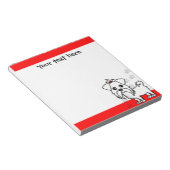 かわいいマルチーズマンガ赤い前絵 ノートパッド (アングル)