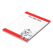 かわいいマルチーズマンガ赤い前絵 ノートパッド (回転)