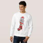 かわいいマルチーズ犬のクリスマス、Xmasマルチーズ犬 スウェットシャツ (正面フル)