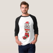 かわいいマルチーズ犬のクリスマス、Xmasマルチーズ犬 Tシャツ (正面フル)