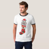かわいいマルチーズ犬のクリスマス、Xmasマルチーズ犬 Tシャツ (正面フル)