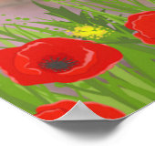 かわいいマルチーズ白い子犬のフローラガーデンアート ポスター (角)