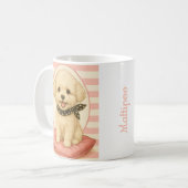 かわいいマルチーズ+プードル コーヒーマグカップ (正面左)
