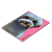 かわいいマルティポアートイラストレーションと名前をカスタムする ノートブック (左側)