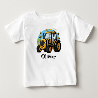 かわいいマルハナバチトラクター ベビーTシャツ