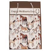 かわいいマレスとフォアールの馬の母の日 ミディアムペーパーバッグ (正面)