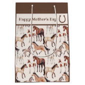 かわいいマレスとフォアールの馬の母の日 ミディアムペーパーバッグ (裏面)