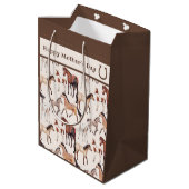 かわいいマレスとフォアールの馬の母の日 ミディアムペーパーバッグ (裏面アングル)