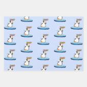 かわいいマンおもしろいガペンギンのメリークリスマス ラッピングペーパーシート (正面2)