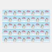 かわいいマンおもしろいガペンギンのメリークリスマス ラッピングペーパーシート (正面)