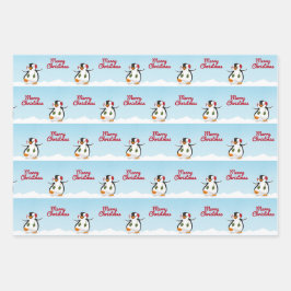 かわいいマンおもしろいガペンギンのメリークリスマス ラッピングペーパーシート