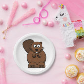 かわいいマンガおもしろいビーバーウッドランド ペーパープレート (パーティー)