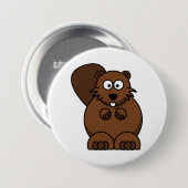 かわいいマンガおもしろいビーバーウッドランド 缶バッジ (正面&裏面)