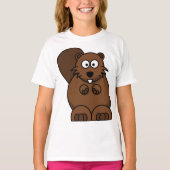 かわいいマンガおもしろいビーバーウッドランド Tシャツ (正面)