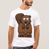 かわいいマンガおもしろいビーバーウッドランド Tシャツ (正面)