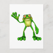かわいいマンガにカエルを振るFroggie ポストカード (正面)