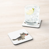 かわいいマンガのおなかをすかせたオオカミのコースターセット コースター (右側)