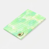 かわいいマンガのアボカドの水彩背景が並ぶ ポストイット (アングル)