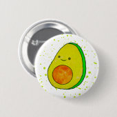 かわいいマンガのアボカドの水色 缶バッジ (正面&裏面)