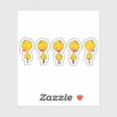 かわいいマンガのイエローアヒル（5匹） シール (シート)