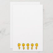 かわいいマンガのイエローアヒル（5匹） 便箋 (正面/裏面)