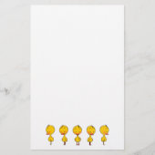 かわいいマンガのイエローアヒル(5匹) 便箋 (正面)