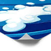 かわいいマンガのイルカが水にはねる ポスター (角)