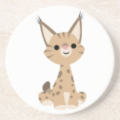 かわいいマンガのオオヤマネコ コースター (正面)