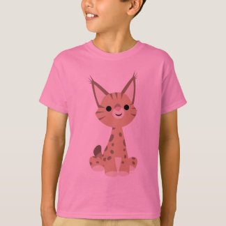 かわいいマンガのオオヤマネコTシャツ Tシャツ