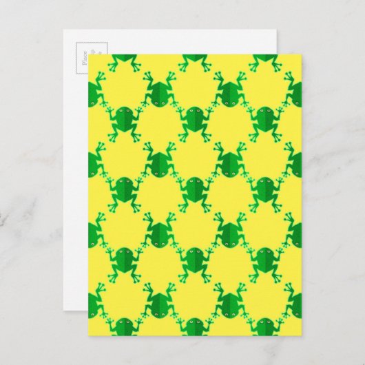 かわいいマンガのカエル ポストカード (正面/裏面)