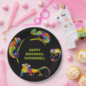 かわいいマンガのカメレオン明るい色パーソナライズされた ペーパープレート (パーティー)