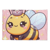 かわいいマンガのクイーンビー 枕カバー (裏面-左)