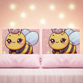 かわいいマンガのクイーンビー 枕カバー