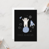 かわいいマンガのクマの宇宙 カード (正面/裏面インサイチュ)