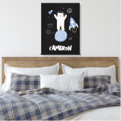 かわいいマンガのクマの宇宙 キャンバスプリント (インサイチュ (寝室))