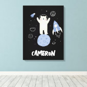 かわいいマンガのクマの宇宙 キャンバスプリント (インサイチュ (ウッドフロア))