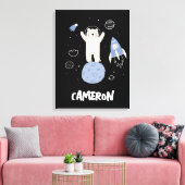 かわいいマンガのクマの宇宙 キャンバスプリント (インサイチュ (リビング))