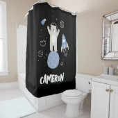 かわいいマンガのクマの宇宙 シャワーカーテン (インサイチュ)