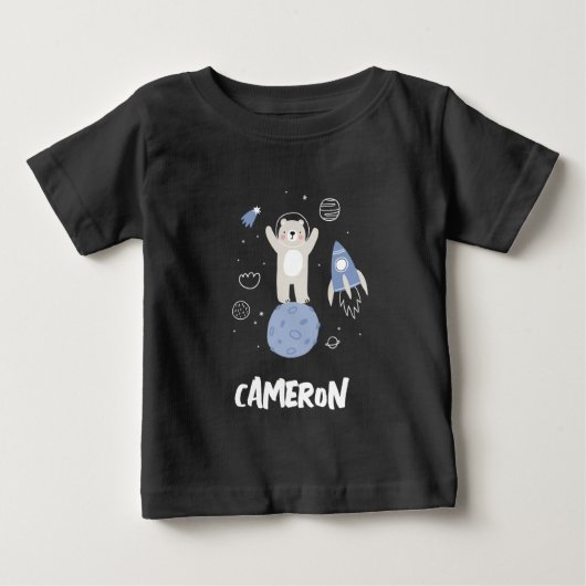 かわいいマンガのクマの宇宙 ベビーTシャツ (正面)