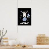 かわいいマンガのクマの宇宙 ポスター (キッチン)