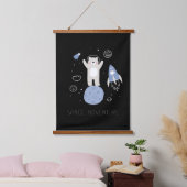 かわいいマンガのクマの宇宙 吊り下げ型タペストリー (寝室)