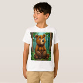 かわいいマンガのクマ Tシャツ (正面フル)