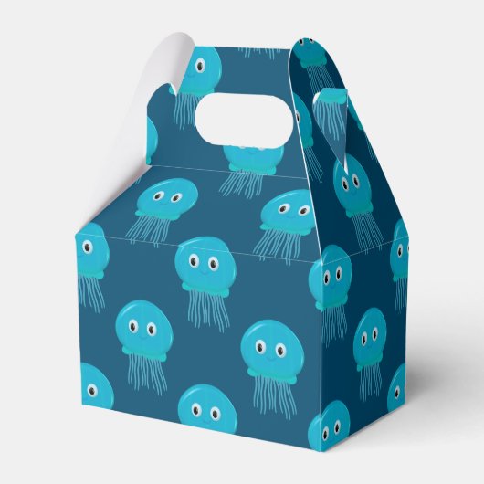 かわいいマンガのクラゲ模様(青海) フェイバーボックス (裏面サイド)