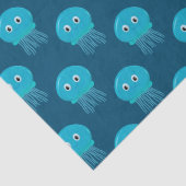 かわいいマンガのクラゲ模様(青海) 薄葉紙 (詳細)