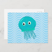 かわいいマンガのクラゲin青海 ポストカード (正面/裏面)