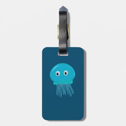 かわいいマンガのクラゲin青海 ラゲッジタグ (裏面縦)