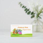 かわいいマンガのサファリ動物の子ども保育園 名刺 (スタンド正面)