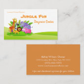 かわいいマンガのサファリ動物の子ども保育園 名刺 (正面/裏面)