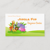 かわいいマンガのサファリ動物の子ども保育園 名刺 (正面)