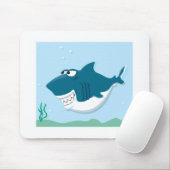 かわいいマンガのサメ マウスパッド (マウス)